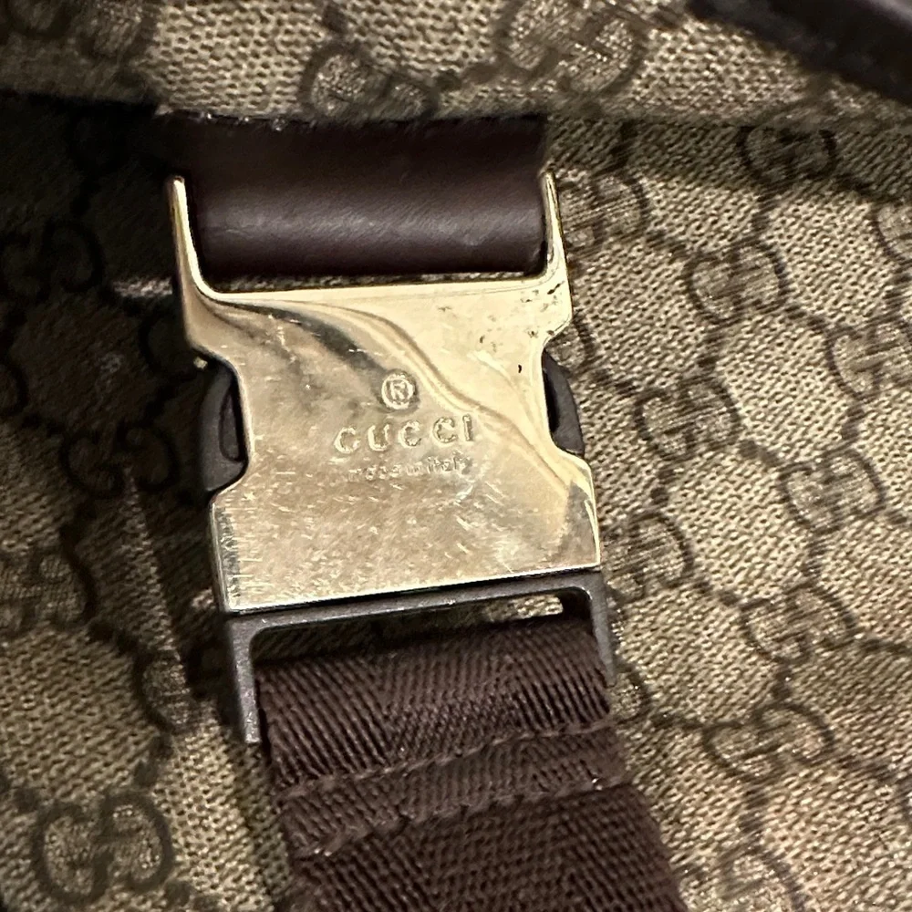 Gucci Beige and Brown Monogram Messenger Bag